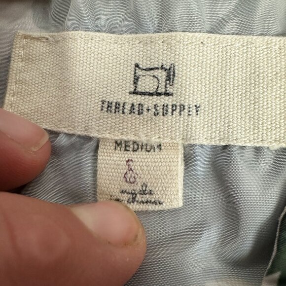 Floral Print Thread & Supply Hooded Pullover Jacket Medium Polyester Womens - Picture 5 of 9